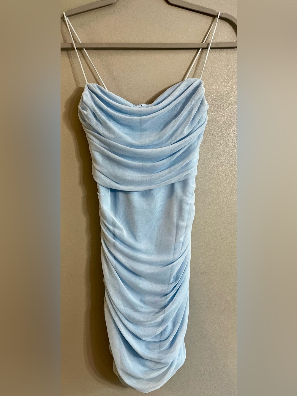 Princess Polly Draped Dress in Pale Blue